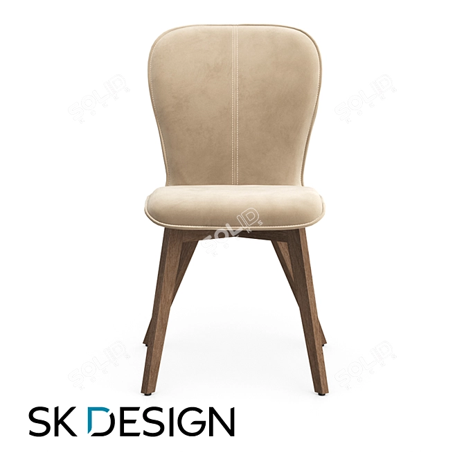 Elegant Aspen Dining Chair 3D model image 2