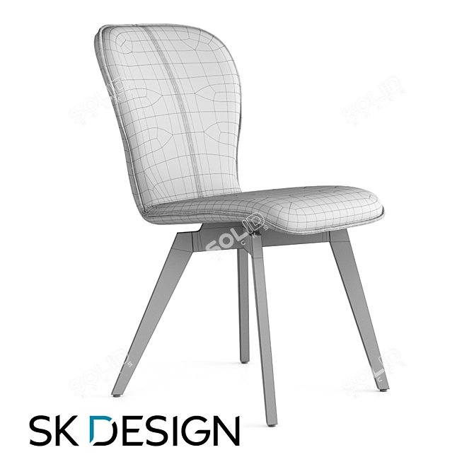 Elegant Aspen Dining Chair 3D model image 4