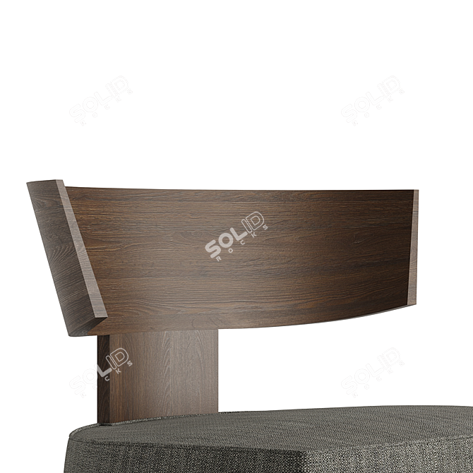 Modernist Oak Armchair 3D model image 4