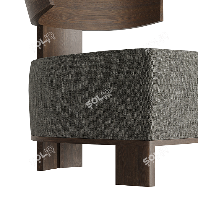 Modernist Oak Armchair 3D model image 5