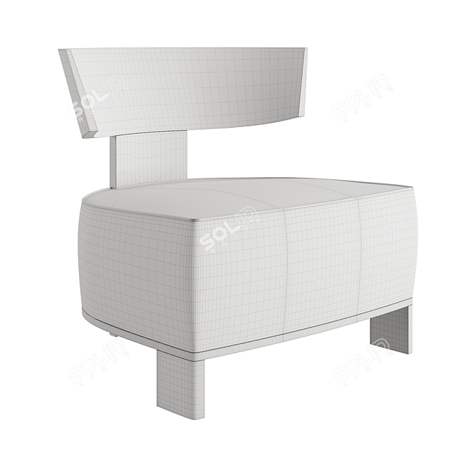 Modernist Oak Armchair 3D model image 6
