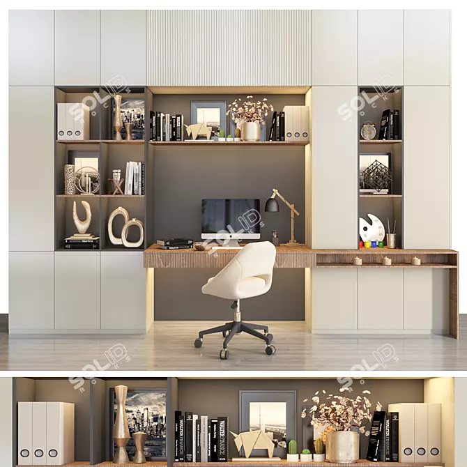 Modern Office Furniture Set 3D model image 1