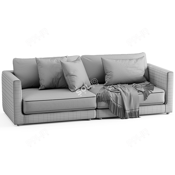 Elegant Blanche Katarina Sofa 3D model image 6