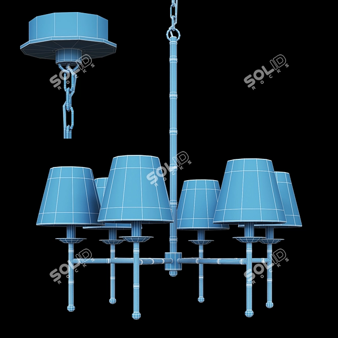 Elegant Gramercy Gwyneth Chandelier 3D model image 3