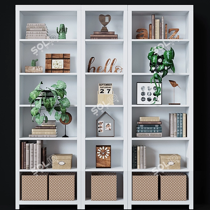 Hemnes Shelving Unit: Stylish and Versatile 3D model image 1