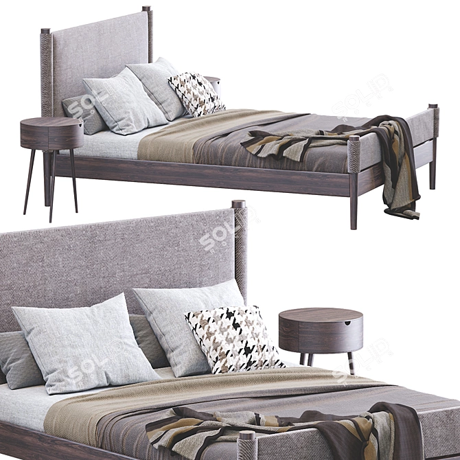 Contemporary Walker Bed: Modern Elegance for Your Bedroom 3D model image 2