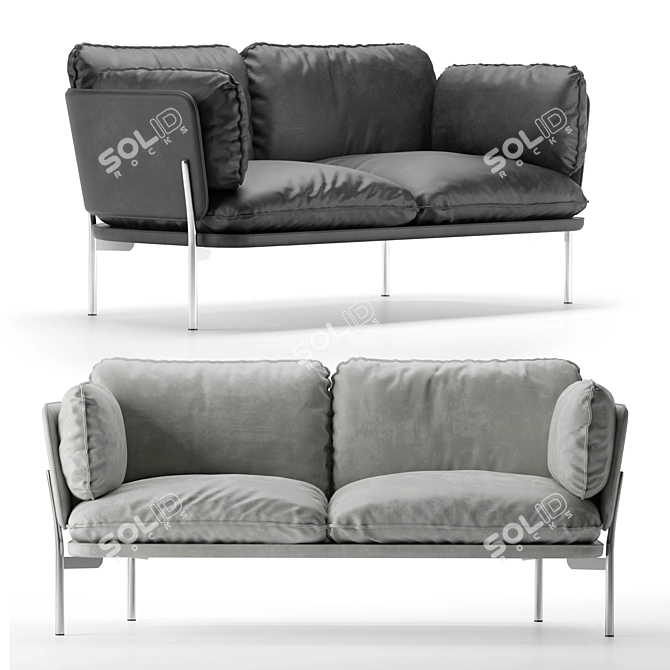Cloud Sofa: Cozy 2-Seater Haven 3D model image 1