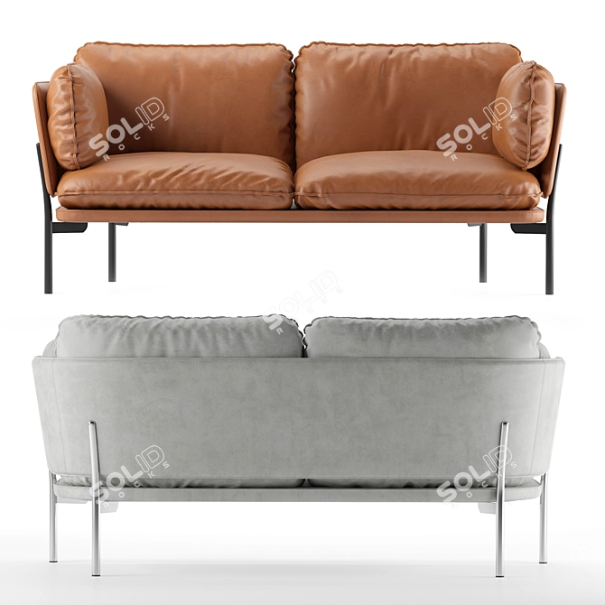 Cloud Sofa: Cozy 2-Seater Haven 3D model image 2