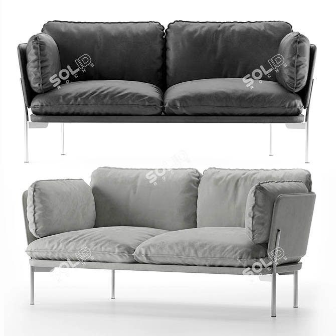 Cloud Sofa: Cozy 2-Seater Haven 3D model image 3