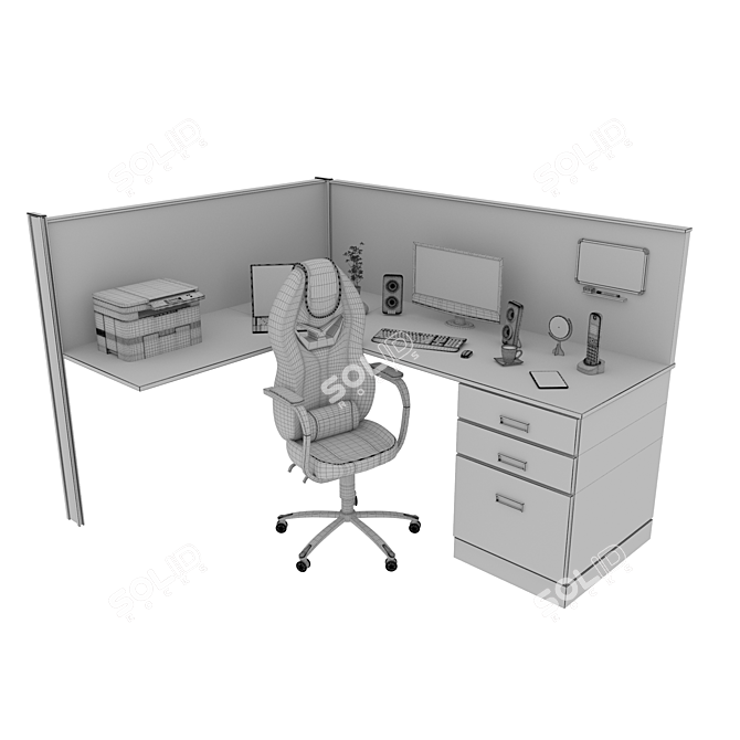 Streamline Office Furniture 3D model image 7