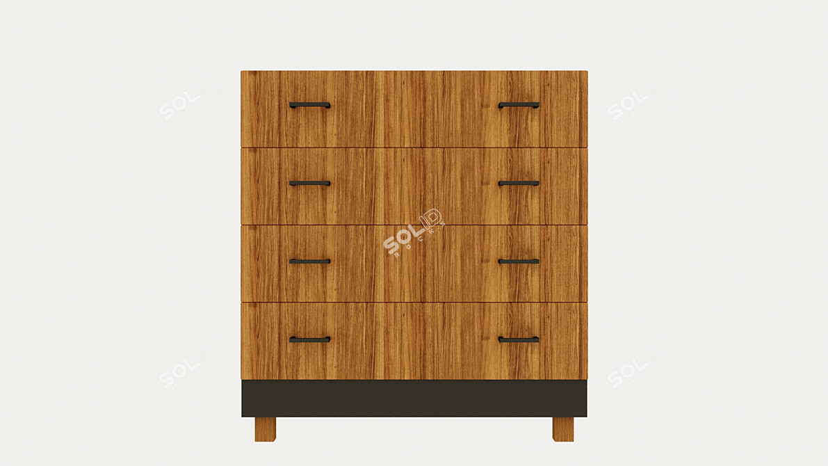 Modern Oak Chest of Drawers 3D model image 2