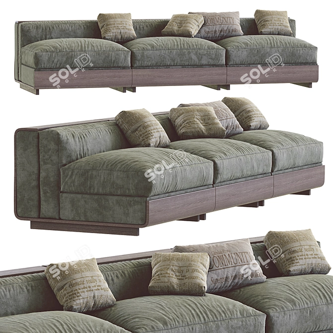 Acerbis LIFE Sofa 2: Stylish and Functional 3D model image 5