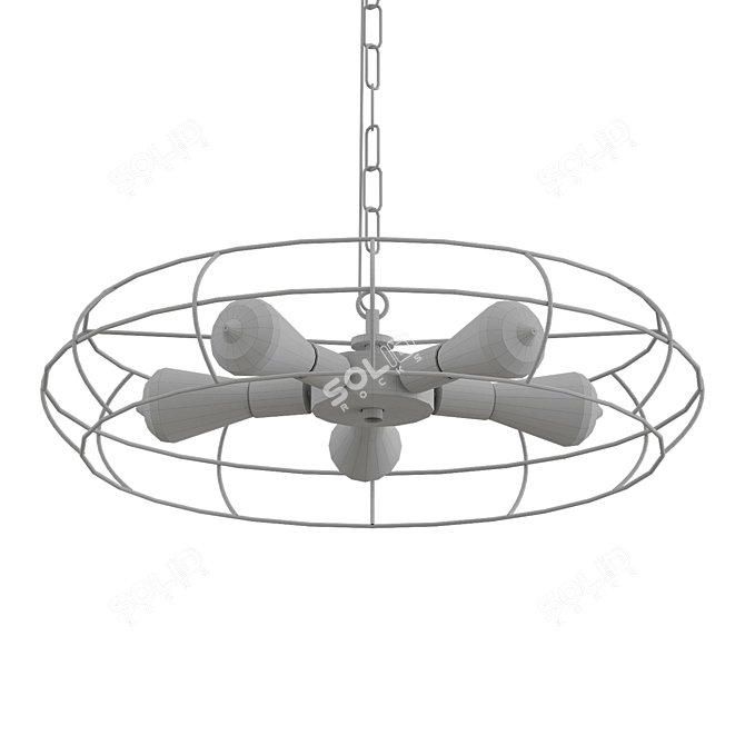 Vintage Round Pendant Lighting 3D model image 2