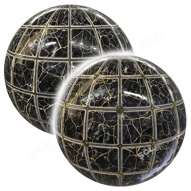 Elegant Marble Floor Tile 3D model image 1