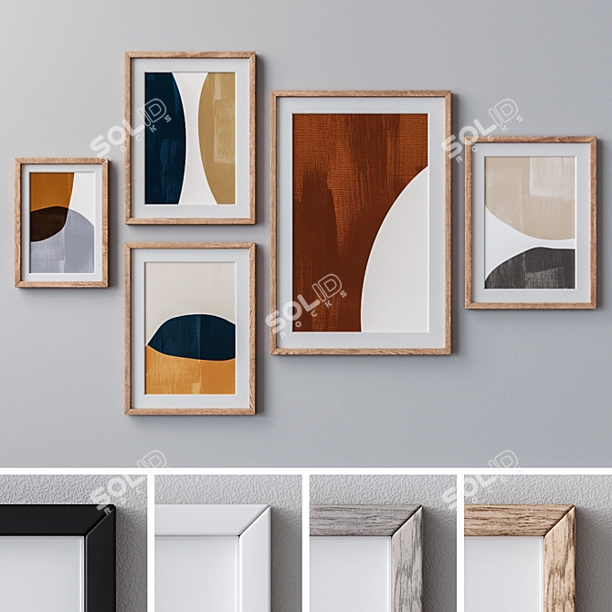 Multi-colored Photo Frame Set 3D model image 1