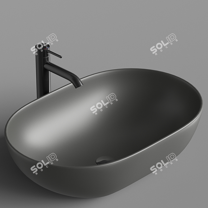 Modern Oval Sink ArtCeram 3D model image 2