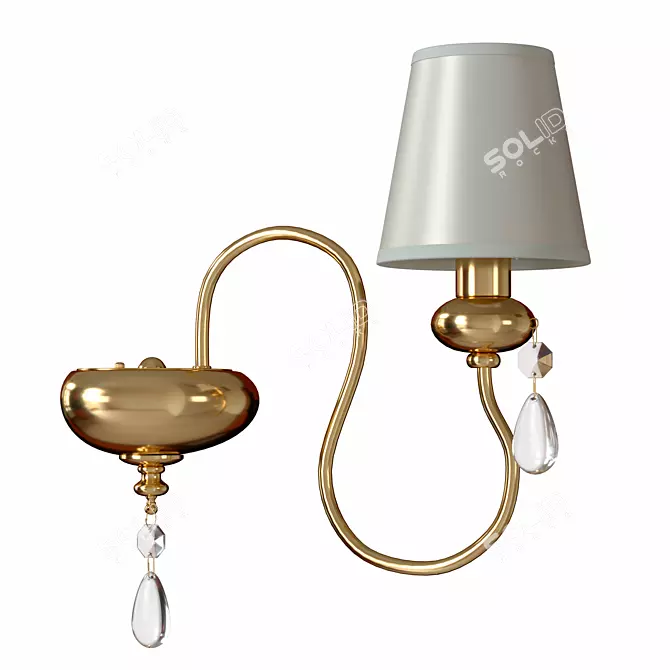 Elegant Gold Metal Wall Lamp 3D model image 1