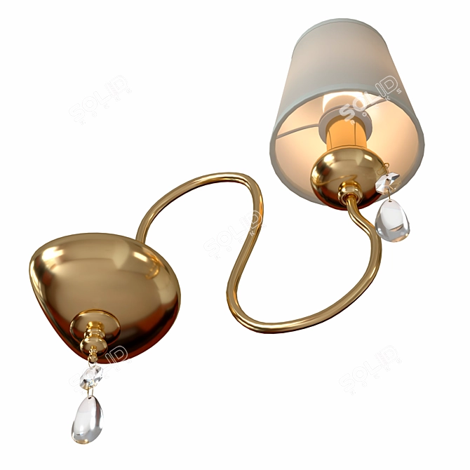 Elegant Gold Metal Wall Lamp 3D model image 4