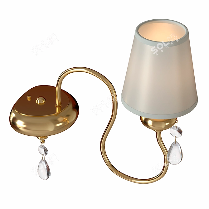 Elegant Gold Metal Wall Lamp 3D model image 6