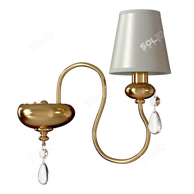 Elegant Gold Metal Wall Lamp 3D model image 8