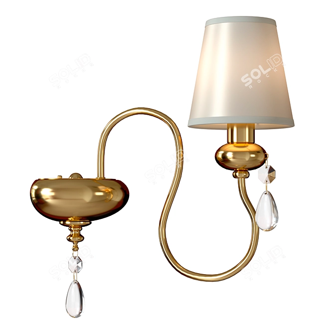 Elegant Gold Metal Wall Lamp 3D model image 9