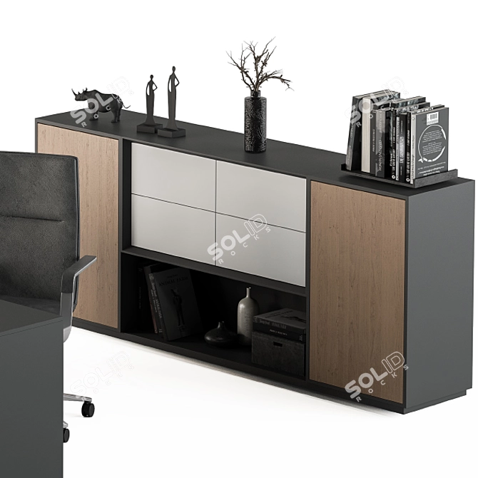 Executive Office Furniture Set 3D model image 4