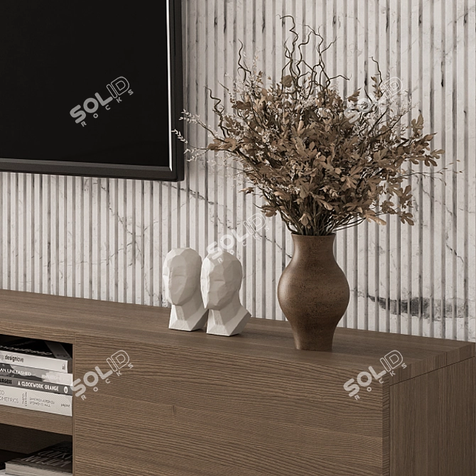 Rustic TV Wall Decor Set 3D model image 6