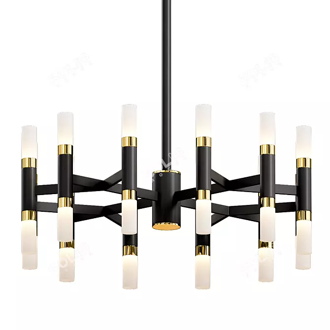 Elegant Draven LED Chandelier 3D model image 1