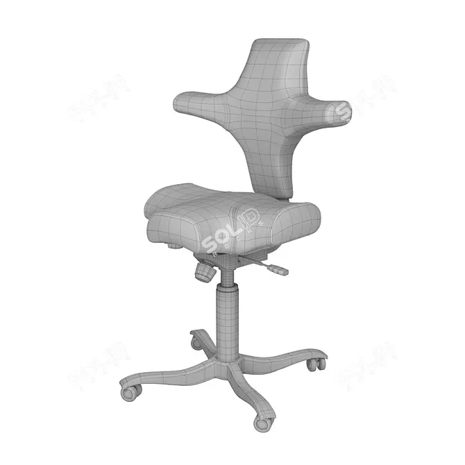Ergonomic Capisco Chair: Modern Design & Comfort 3D model image 5