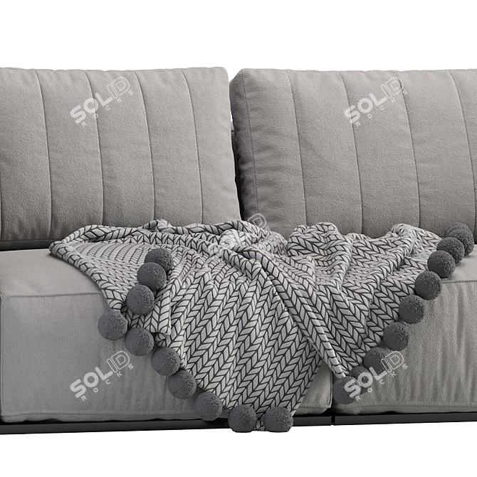 Modern Luna Sofa: Sleek 3-Seater 3D model image 6