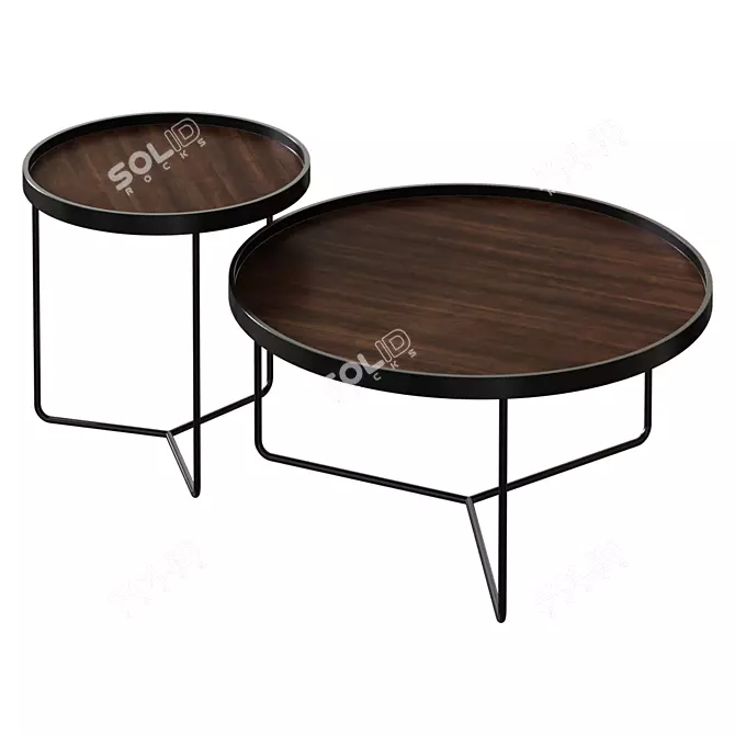 Contemporary Woodster Coffee Table 3D model image 1
