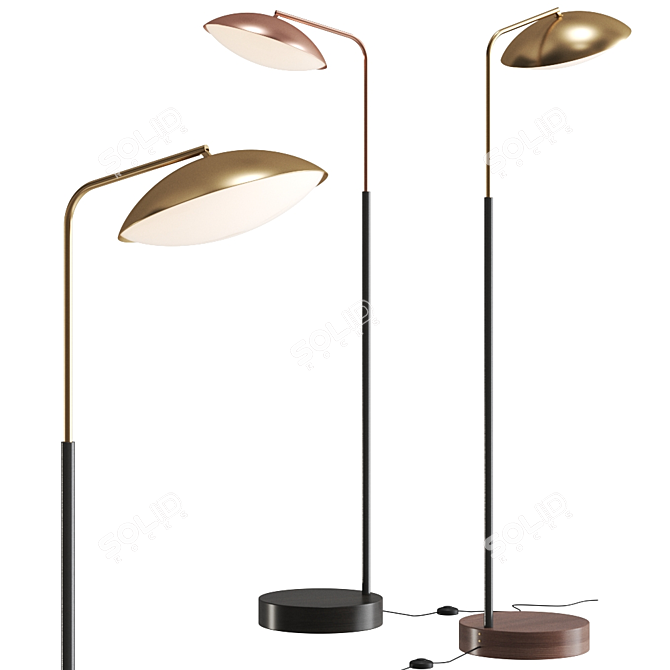 Modern Crest Floor Lamp 3D model image 1