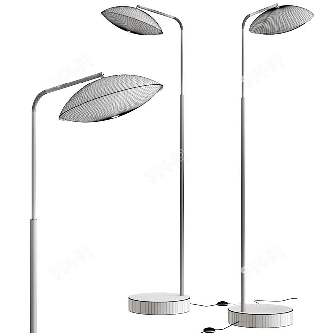 Modern Crest Floor Lamp 3D model image 2