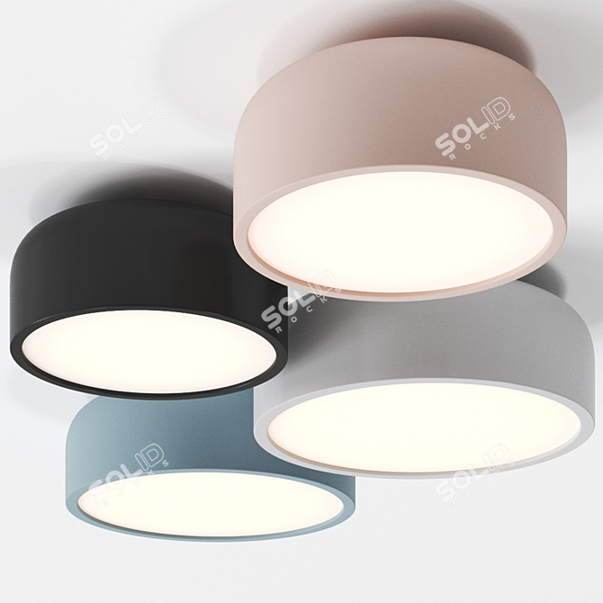 Pastel Round Ceiling Light: Elegant Illumination for Any Room 3D model image 1