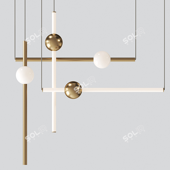 Sleek Orion Tube Light by Lee Broom 3D model image 2