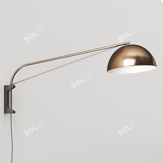 Sculptural Arc Wall Lamp 3D model image 2