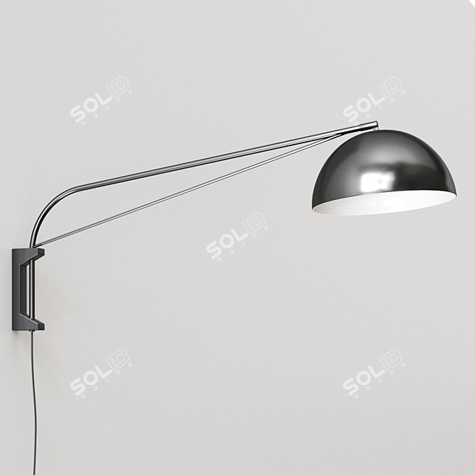 Sculptural Arc Wall Lamp 3D model image 3