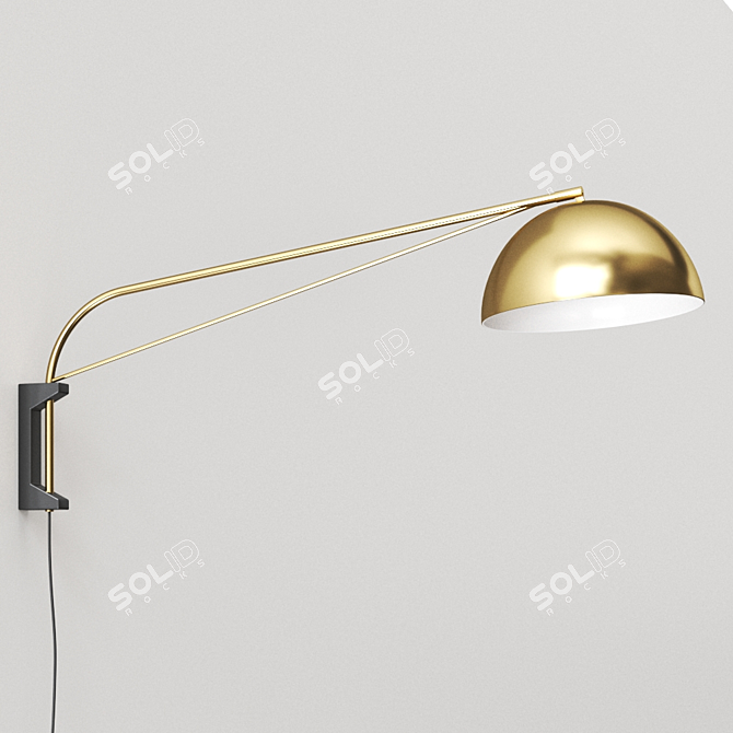 Sculptural Arc Wall Lamp 3D model image 4