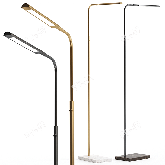 Sleek Marble LED Floor Lamp 3D model image 1