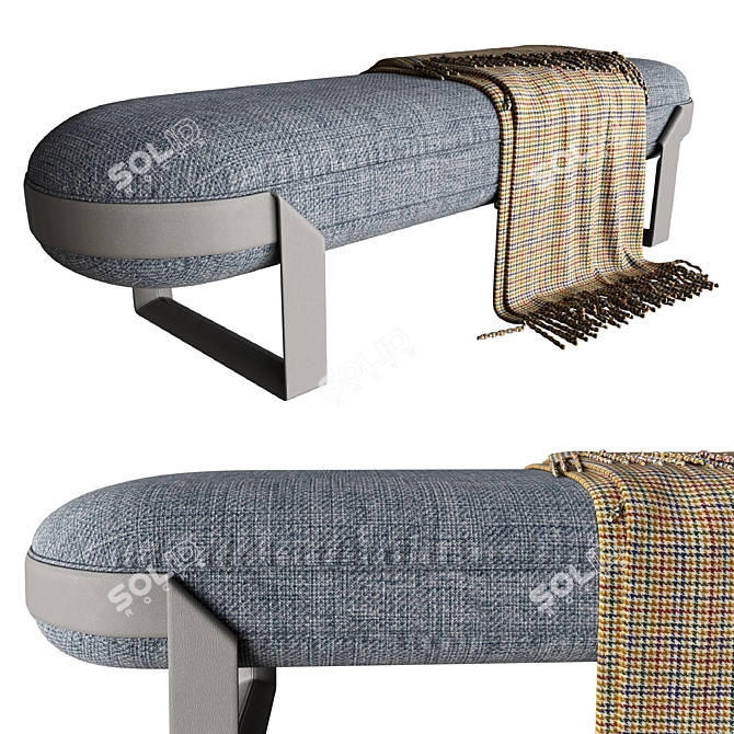 Elegant Ribbon-Inspired Giorgetti Bench 3D model image 1