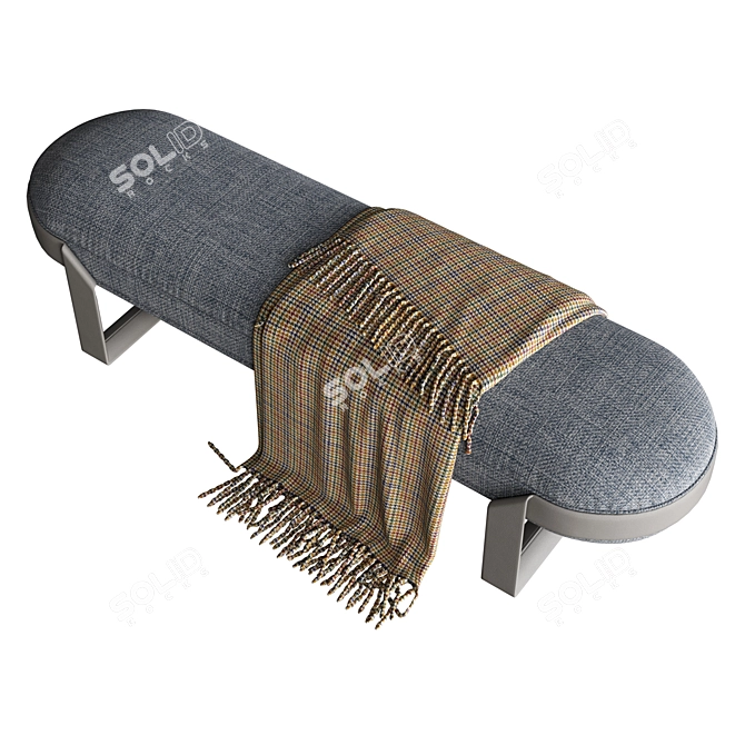 Elegant Ribbon-Inspired Giorgetti Bench 3D model image 3