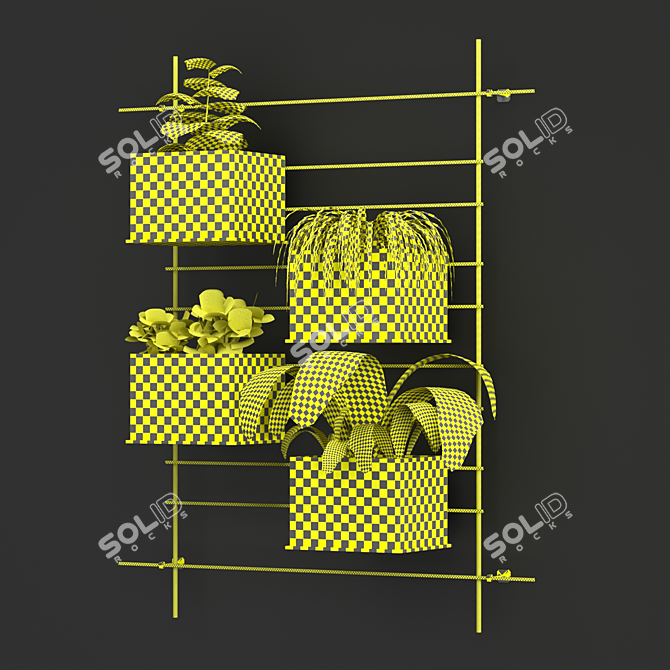 Quad Box Wall Planter Set 3D model image 6