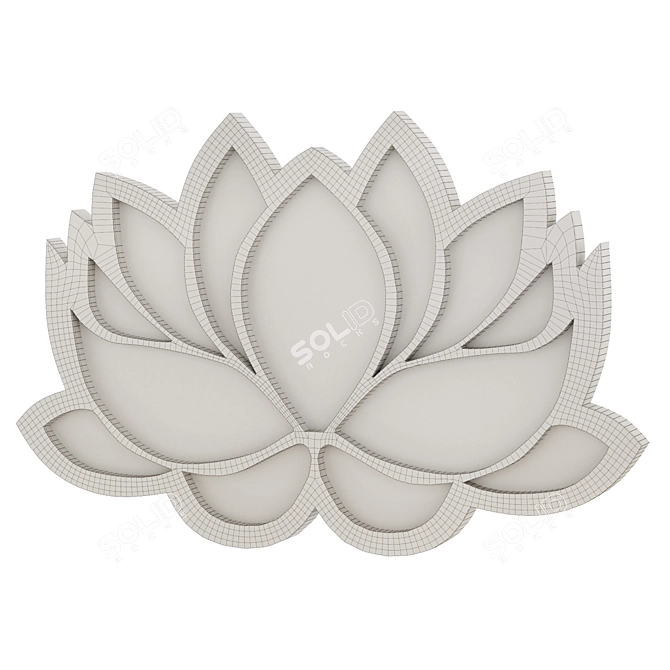 Elegant Lotus Copper Mirror 3D model image 2