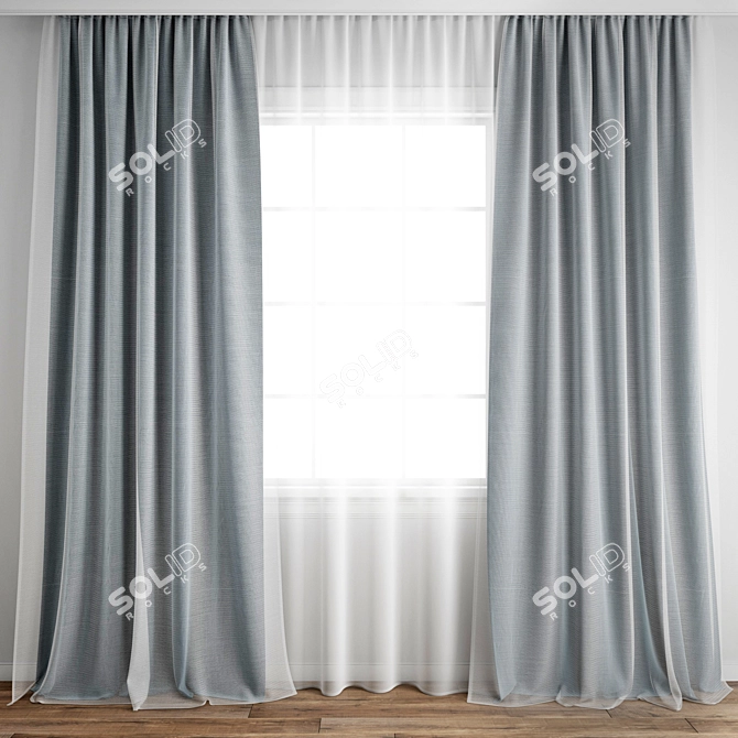Poly Curtain Model - High Quality 3D model image 1