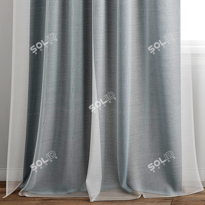 Poly Curtain Model - High Quality 3D model image 2