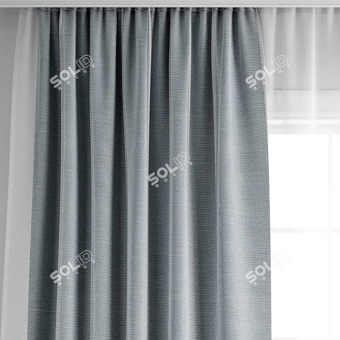 Poly Curtain Model - High Quality 3D model image 4