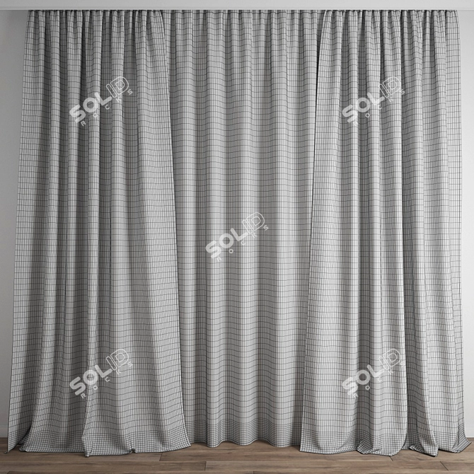 Poly Curtain Model - High Quality 3D model image 5