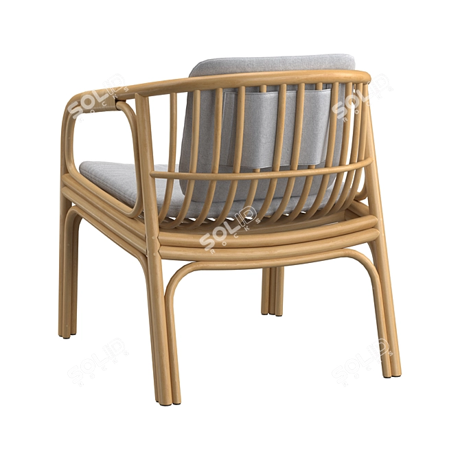 Elegant Rattan Hublot Armchair 3D model image 2