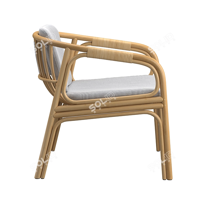 Elegant Rattan Hublot Armchair 3D model image 3