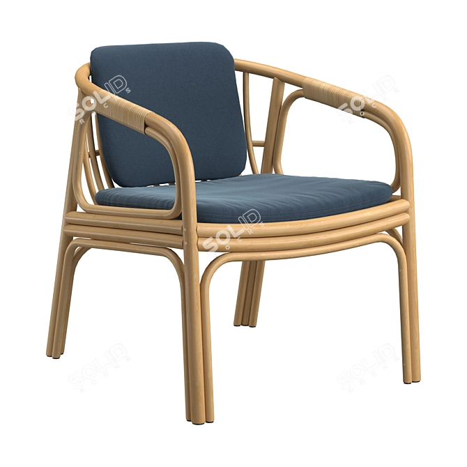 Elegant Rattan Hublot Armchair 3D model image 4